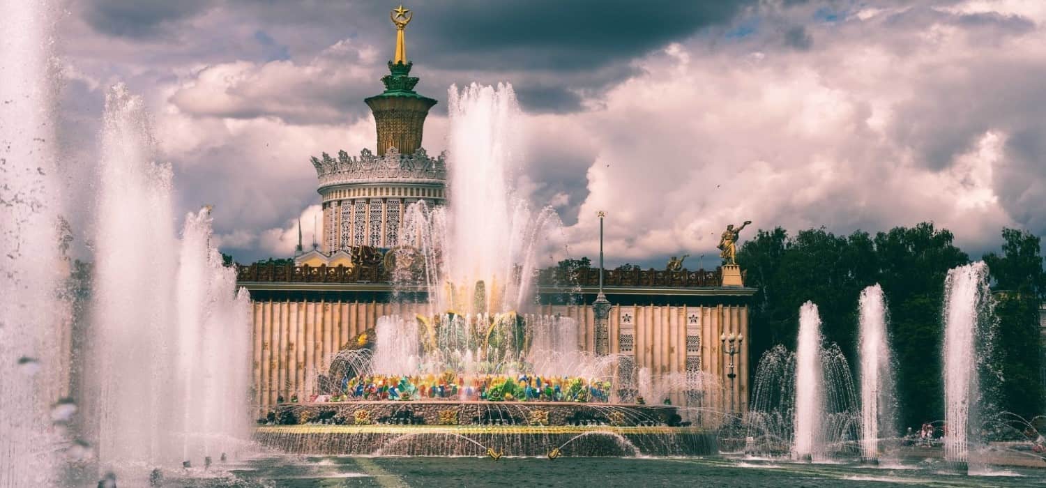 VDNKh Fountains in Moscow, Russia. Travel with World Lifetime Journeys