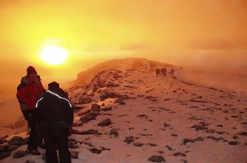 Beautiful sunrise seen from Kilimanjaro mountain. Travel with World Lifetime Journeys