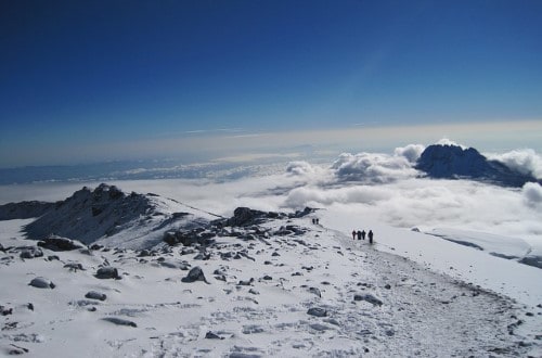 On top of Kilimanjaro mountain. Travel with World Lifetime Journeys