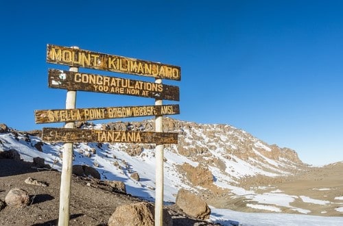 Stella point on Kilimanjaro mountain. Travel with World Lifetime Journeys