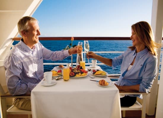 Azamara Journey Cruise Ship romantic breakfast. Travel with World Lifetime Journeys