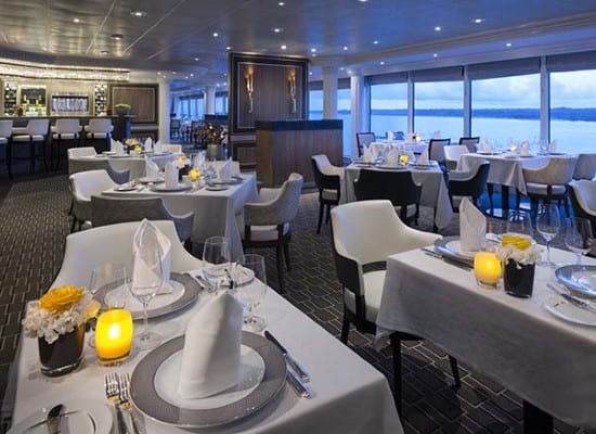 Azamara Pursuit Cruise Ship restaurant. Travel with World Lifetime Journeys