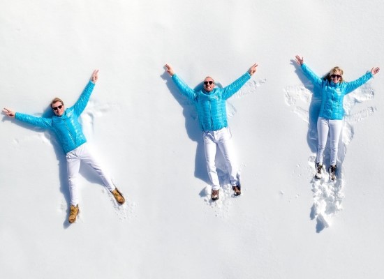 Angels in the snow at Valmorel Resort. Travel with World Lifetime Journeys