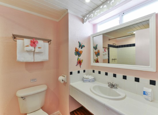 Bathroom at Butterfly Beach Hotel Barbados. Travel with World Lifetime Journeys