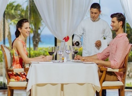 Have a meal at Occidental Xcaret Destination Mexico. Travel with World Lifetime Journeys