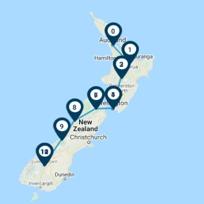 New Zealand Auckland Queenstown tour itinerary
