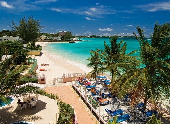 View from balcony at Butterfly Beach Hotel Barbados. Travel with World Lifetime Journeys