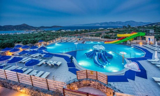 summer family beach holiday Greece Elounda water park residence hotel Crete. Travel with World Lifetime Journeys